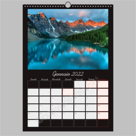 Calendario mensile personalizzato nero