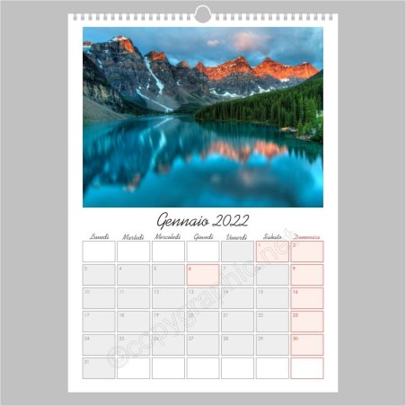 Calendario mensile personalizzato bianco